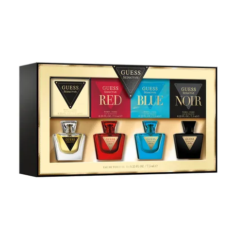 Guess Set Donna, 4 Mini EDT Seductive, Red, Blue, Noir, 7.5 ml