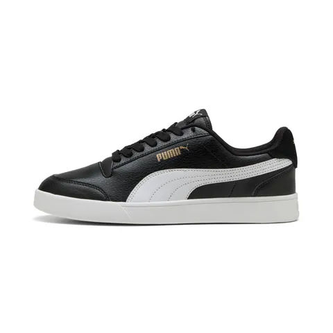 PUMA Unisex Shuffle Scarpe da ginnastica, Puma Black Puma White Puma Team Gold, 38.5 EU