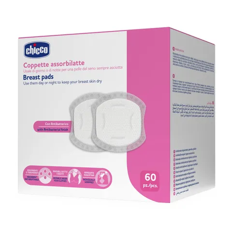 Chicco Coppette Assorbilatte Giorno e Notte, con Antibatterico, Ultra-Assorbenti, Morbide