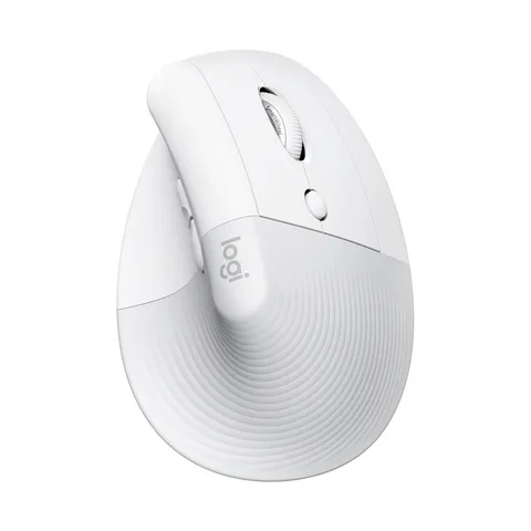 Logitech Lift Mouse Ergonomico Verticale, Senza Fili, Ricevitore Bluetooth o Logi Bolt USB, Clic Silenziosi, 4 Tasti, Compatibile con Windows, macOS, iPadOS, Laptop, PC - Bianco