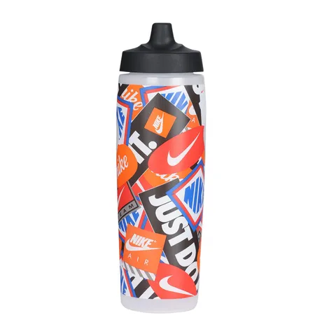 Nike Refuel Graphic Bottiglia per Bere Clear/Black/Lt Crimson/Safety Orange/White 709 ml