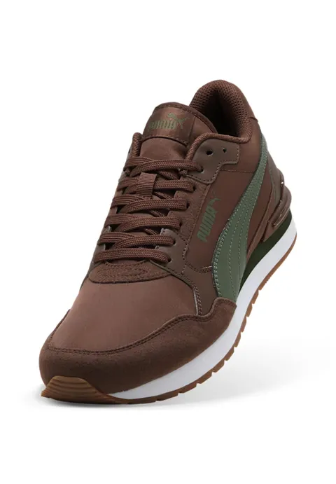 PUMA Sneakers ST Runner v4 in Nylon Unisex 38, Chestnut Brown Moss Veil White Gum Green