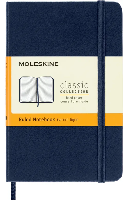 Moleskine Classic Notebook, Taccuino a Righe, Copertina Rigida e Chiusura Elastica