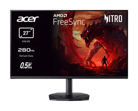 Acer Nitro KG272Z3bmiipfx, Monitor Gaming PC 27", Display IPS Full HD 280 Hz, 0,5 ms