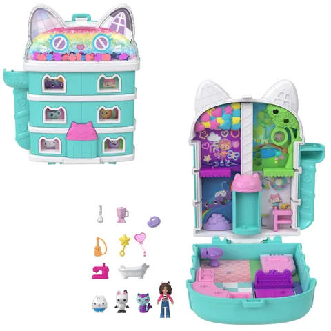Polly Pocket - La Casa delle Bambole di Gabby, cofanetto con mini Gabby e 9 accessori