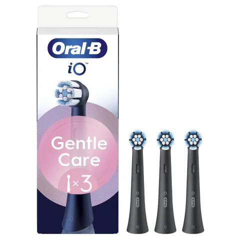 Oral-B Testine di Ricambio iO Series Gentle Care Black, 2 Testine Rotonde Originali per