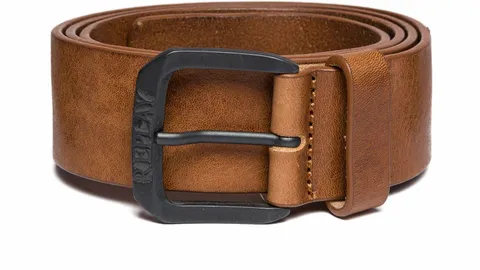 Replay Cintura da uomo in pelle, marrone (Tan 045), 90 cm