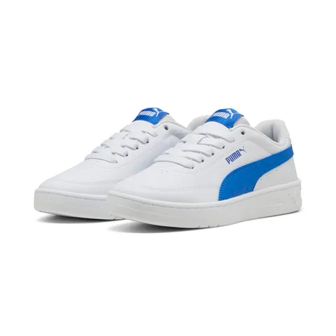 PUMA Court Classic Clean JR Sneaker, Bianco-Blu Montagna, Taglia 38, Puma Bianco Blu