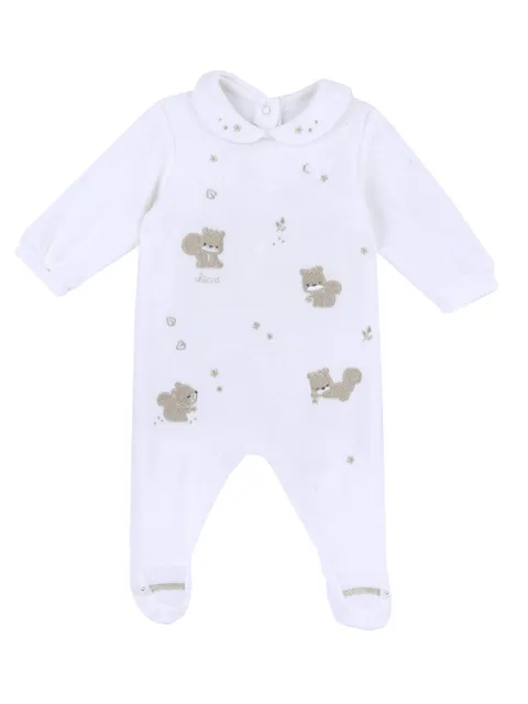 Chicco Tutina Con Apertura Patello, In Ciniglia, Pigiama Bimba 0-24, Bianco, 3 mesi