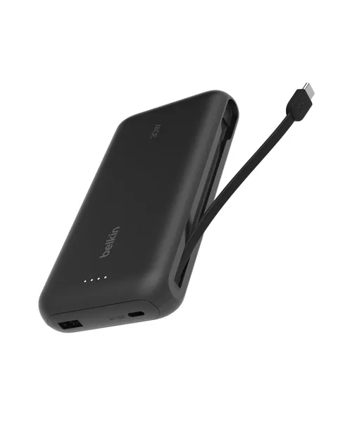 Belkin Caricabatteria portatile, power bank 20K PD 30 W con cavo integrato, ricarica