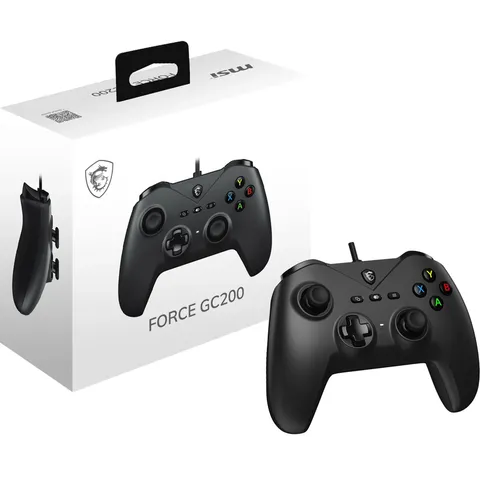 msi FORCE GC200 controller gamepad per PC cablato - trigger effetto hall, bastoncini analogici avanzati, doppi motori a vibrazione, USB 3.0 - cablati