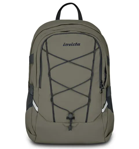 Invicta Zaino Lavoro Act Plus, Grigio, Doppio Scomparto Con Tasca PC 14", Tasca Borraccia