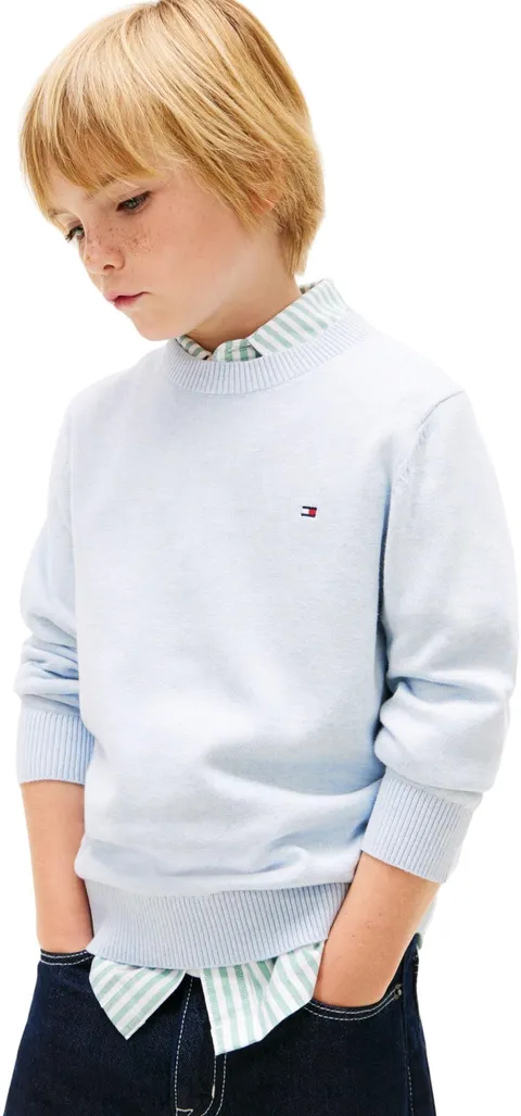 Tommy Hilfiger Maglione Girocollo Bambino LS KB0KB10307 Maglioni, Blu (Sweet Blue Htr)