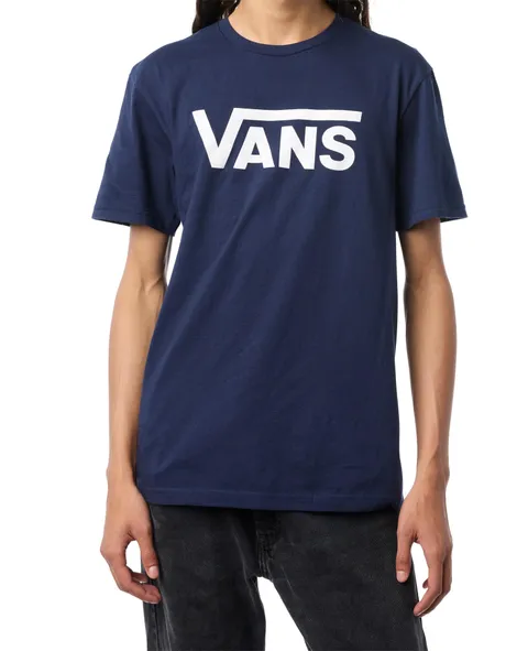 Vans Classic Drop V SS Crew Tee-B, Blu Navy e Bianco, L