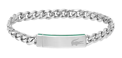 Lacoste Braccialetto a catena da uomo Collezione Lacoste Baseline disponibile in Silver