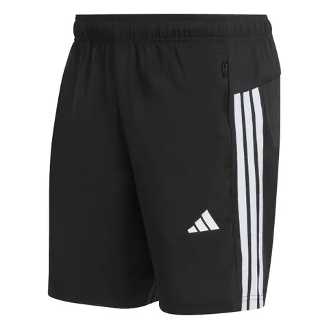 adidas Uomo Workout Essentials Base 3 Stripes Woven Short Shorts, Black/White, S 7 inch