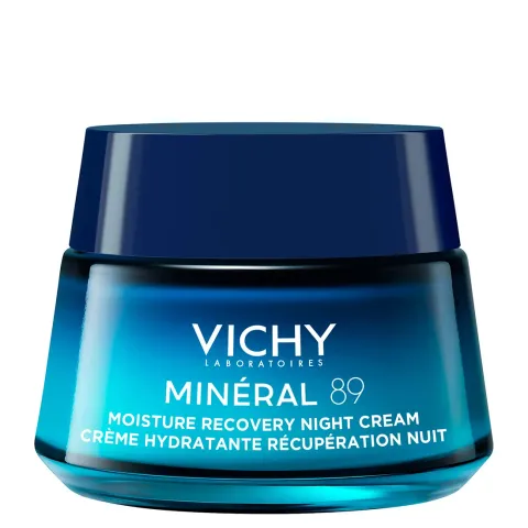 Vichy Minéral 89, Crema Notte Idratante, Per Tutti i Tipi di Pelle, Pelle Idratata e