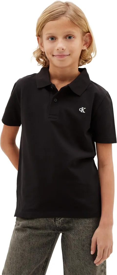 Calvin Klein Polo Solido Bambino LVCKSJB29B S/S Polo, Nero (Nero [CSI] 25Cw1000175Ck), 12