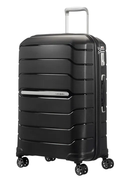 Samsonite Flux - Spinner M, Valigia espandibile, 68 cm, 75/85 L, Nero (Black)
