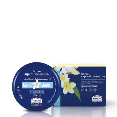 Helan, Monoi de Tahiti - Crema Abbronzante Corpo e Viso con Protezione Solare 6 Bassa