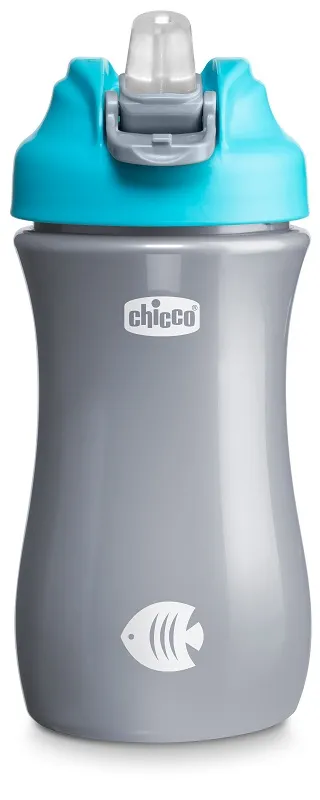 Chicco Pop-up Cup Bicchiere Antigoccia 350 ml Azzurro