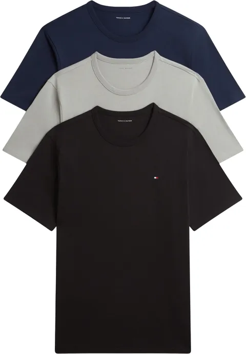 Tommy Hilfiger Maglietta da Uomo S/S, Oro (Carbon Navy/Nero/Argento Antico), S