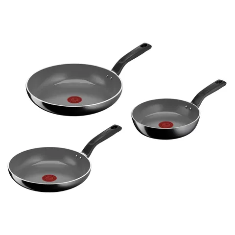 Lagostina Goccia Set 3 Padelle 20/24/28 cm, Rivestimento in Ceramica Antiaderente