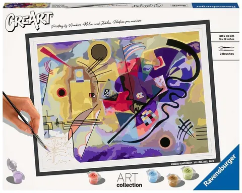 Ravensburger CreArt: Kannsky Giallo, Rosso, Blu - Dipingere con i Numeri Adulti, Attività