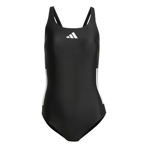 adidas Femme 3 Stripes C-Back Swimsuit, Black/White, 42