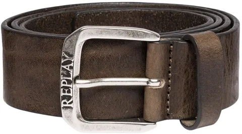 Replay Cintura da uomo in pelle, marrone (Faded Grey Mud 035), 90 cm
