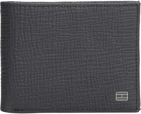 Tommy Hilfiger TH Flag Mini CC Wallet Am0am13708, Portafoglio Bifold Uomo, Grey (Charcoal Gray), One Size