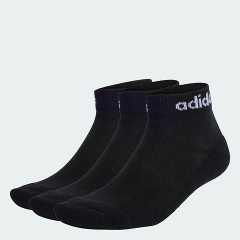 adidas Unisex - Adulto Linear Ankle Cushioned Socks 3 Pairs, Black / White, 45-48