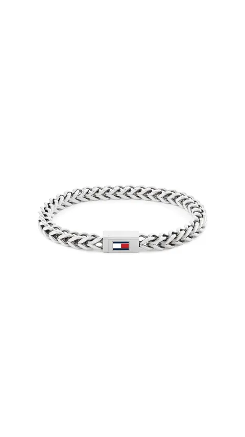 Tommy Hilfiger Jewelry Braccialetto a Catena da Uomo in Acciaio Inossidabile con la