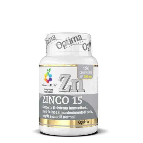 Colours Of Life Zinco 15 - Integratore Di Zinco - Minerale Essenziale Per L'Organismo