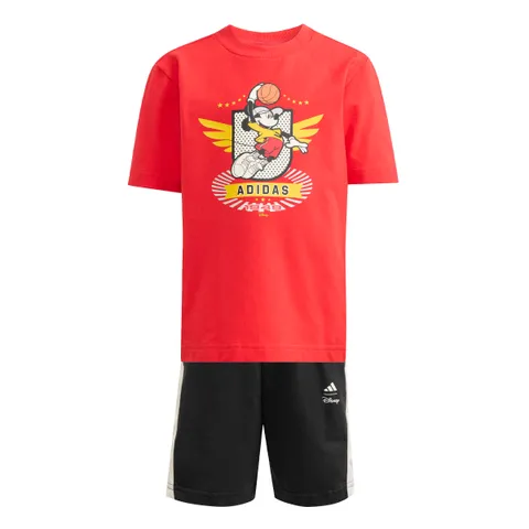 adidas Mixte enfant Disney Mickey Mouse T-Shirt SET, pure ruby/off white, 4-5 Years