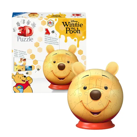 Ravensburger - Puzzle 3D Winnie the Pooh con orecchie 77 pezzi, 6 +anni