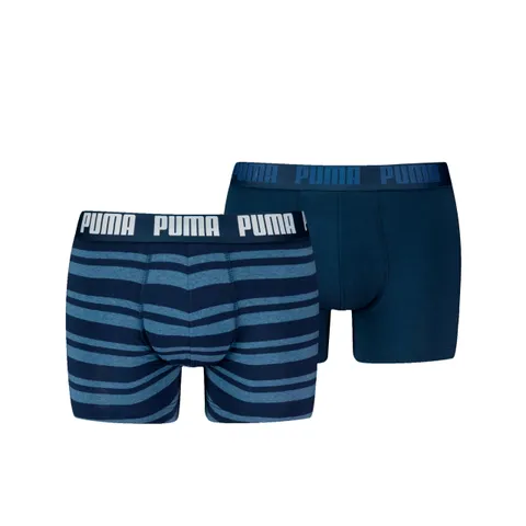 PUMA Everyday Striped Boxers 2P, Biancheria Intima Uomo, Denim - New, XL