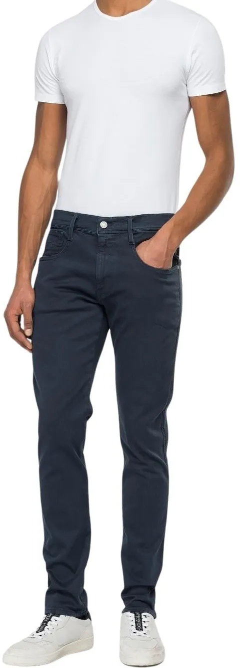 Replay Jeans da Uomo Slim Fit Anbass Hyperflex Colour Xlite, 010 Blu., 30W x 34L