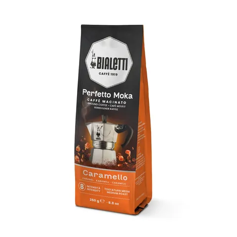 Bialetti Perfetto Moka Caffè Macinato, Gusto Caramello - 1 x 250 gr