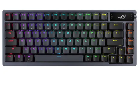Asus ROG Azoth Tastiera Meccanica Gaming 75%, Copertura Metallica, Switch ROG NX Rete lubrificati, ABS, Kit Lubrificazione, IR, BT e USB-C, Display OLED, Tre altezze e compatibile con Mac - QWERTY