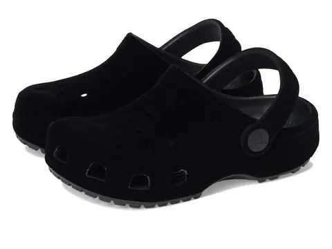 Crocs Classic Velvet Clog T, Zoccoli Unisex - Bambini e Ragazzi, Nero, 25/26 EU