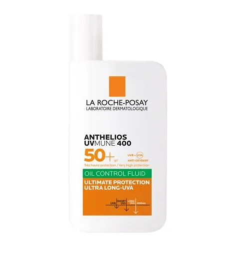 La Roche Posay Anthelios UVmune 400, Fluido Anti-Lucidità SPF50+, Per Pelli Miste e