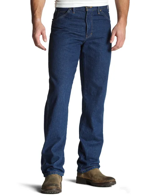 Dickies Uomo, Jeans in denim regular straight fit a 5 tasche, BLU IND Risciacquato, 42W