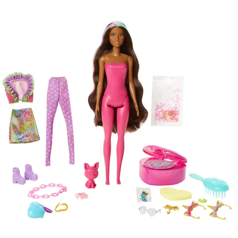 Barbie Serie Unicorno con Bambola e 25 Sorprese fra cui Cucciolo e Accessori, Giocattolo
