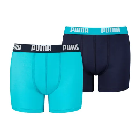 PUMA Everyday Basic Boxers 2P, Biancheria Intima, Bambini e ragazzi, Bright Blue, 134-140