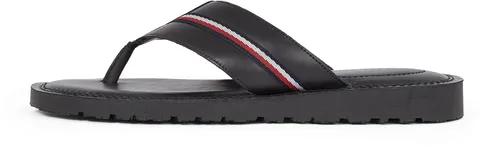 Tommy Hilfiger Uomo Sandali Core Toe Post in Pelle, Nero (Black), 45