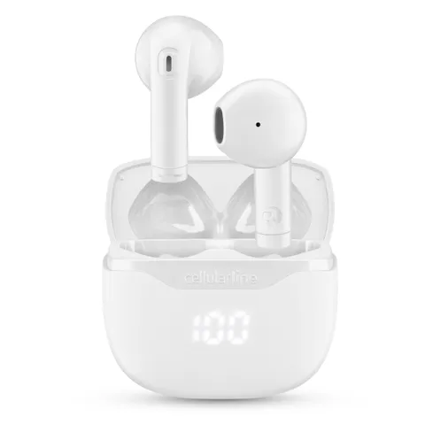 cellularline CORE Auricolari Bluetooth True Wireless con Custodia di Ricarica, Display