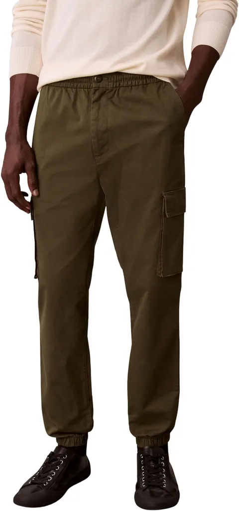 Calvin Klein Uomo Pantaloni Cargo Comfort Cotton Skinny Fit, Verde (Fatigue), XL