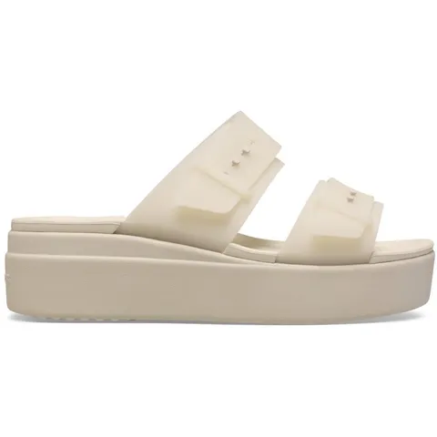 Crocs Brooklyn BuckleFrostedLowWedge, Sandali Donna, Arenaria, 36/37 EU