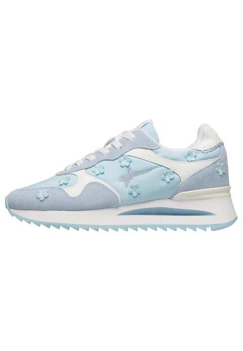 w6yz Yak-W. Suede/Flower Denim Celeste-Denim